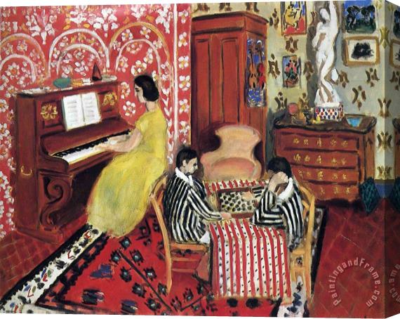 Henri Matisse Pianist And Checker Players 1924 Stretched Canvas Print / Canvas Art