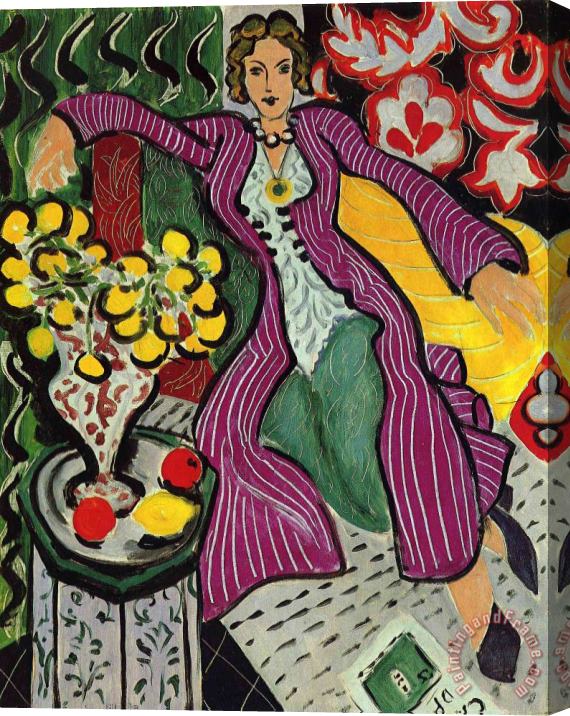 Henri Matisse Woman in a Purple Coat 1937 Stretched Canvas Painting / Canvas Art