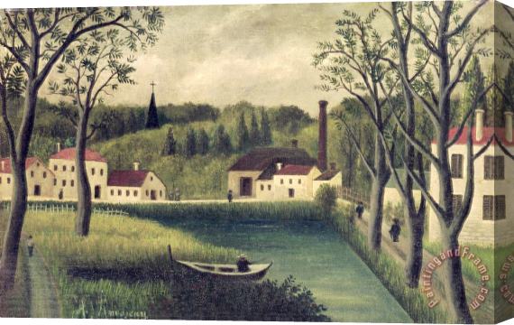 Henri Rousseau Landscape with a Fisherman Stretched Canvas Painting / Canvas Art