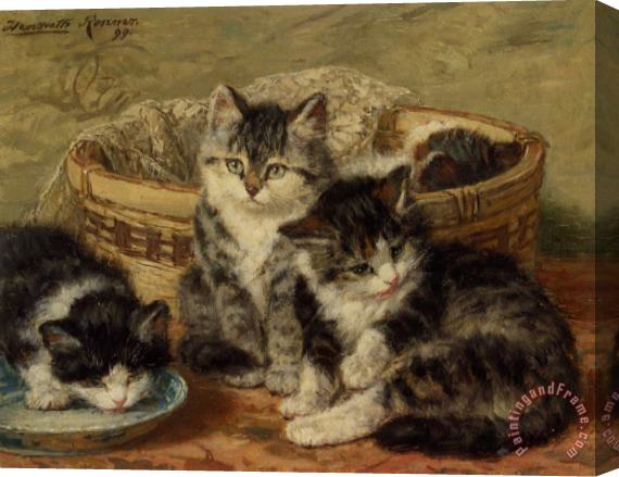 Henriette Ronner-Knip Four Kittens Stretched Canvas Painting / Canvas Art