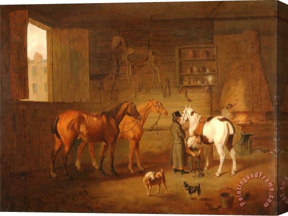 Henry Bernard Chalon The Blacksmith's Shop Stretched Canvas Print / Canvas Art