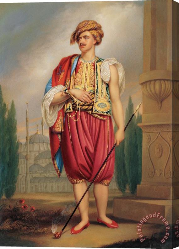 Henry Bone A Portrait of Thomas Hope in Turkish Costume Stretched Canvas Print / Canvas Art