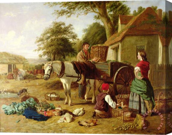 Henry Charles Bryant The Market Cart Stretched Canvas Painting / Canvas Art