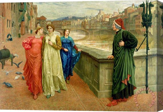 Henry Holiday Dante and Beatrice Stretched Canvas Print / Canvas Art