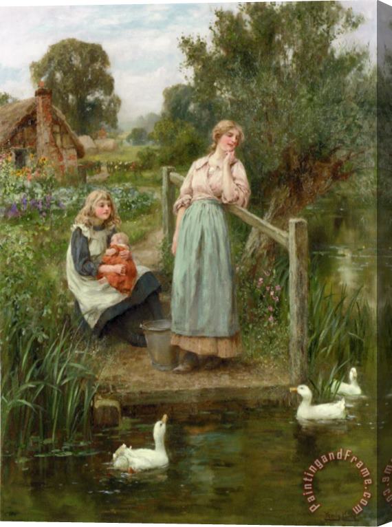 Henry John Yeend King At The Duck Pond Stretched Canvas Print / Canvas Art