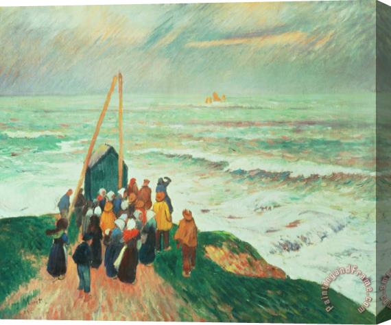 Henry Moret Waiting for the Return of the Fishermen in Brittany Stretched Canvas Painting / Canvas Art