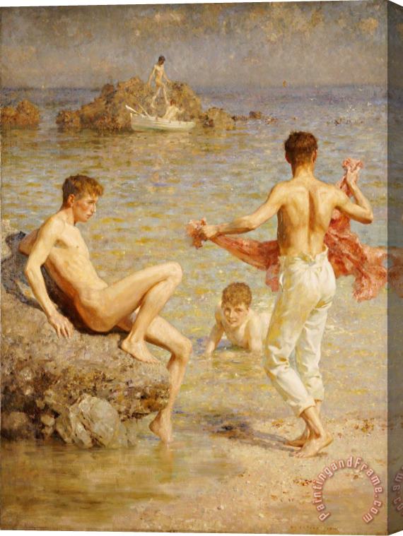 Henry Scott Tuke Gleaming Waters Stretched Canvas Print / Canvas Art