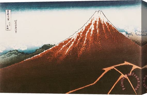 Hokusai Fuji above the Lightning Stretched Canvas Print / Canvas Art