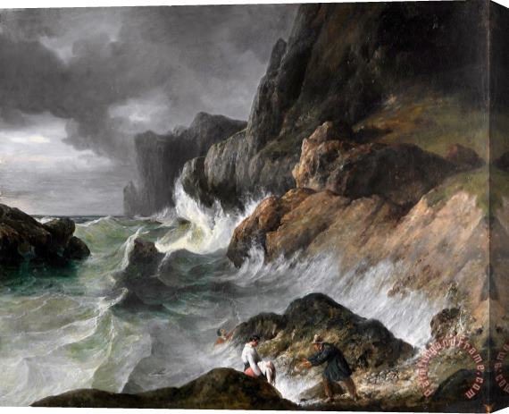 Horace Vernet Stormy Coast Scene After a Shipwreck Stretched Canvas Painting / Canvas Art