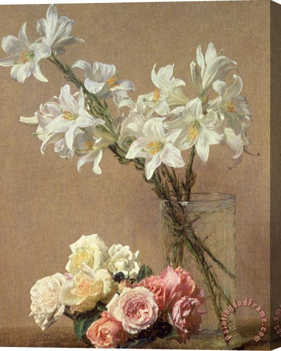 Ignace Henri Jean Fantin-Latour Lilies In A Vase Stretched Canvas Painting / Canvas Art