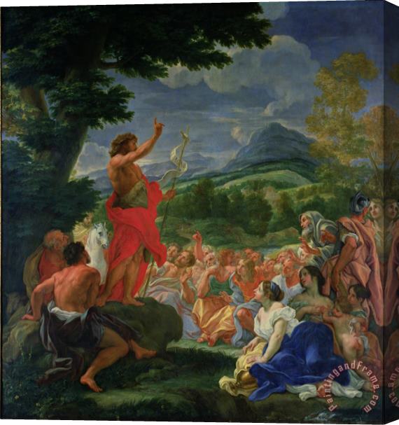 II Baciccio - Giovanni B Gaulli St John the Baptist Preaching Stretched Canvas Print / Canvas Art