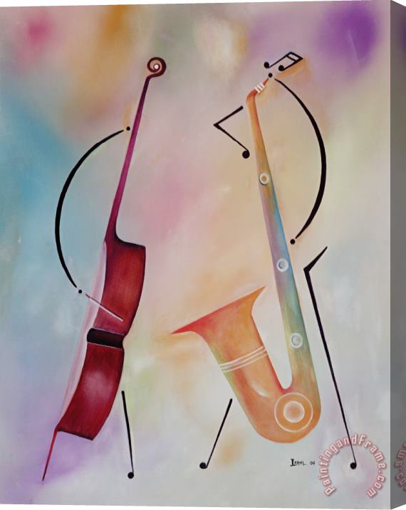 Ikahl Beckford Bass and Sax Stretched Canvas Print / Canvas Art