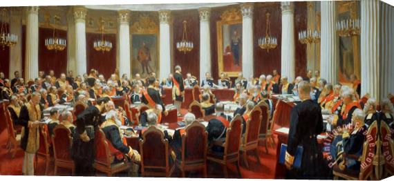 Ilya Efimovich Repin The Ceremonial Sitting Of The State Council 7th May 1901 Stretched Canvas Painting / Canvas Art