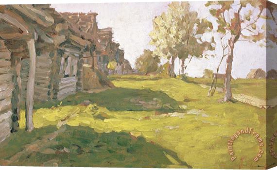 Isaak Ilyich Levitan Sunlit Day A Small Village Stretched Canvas Painting / Canvas Art