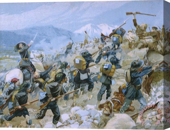 Italian School Crimean War and The Battle of Chernaya Stretched Canvas Painting / Canvas Art