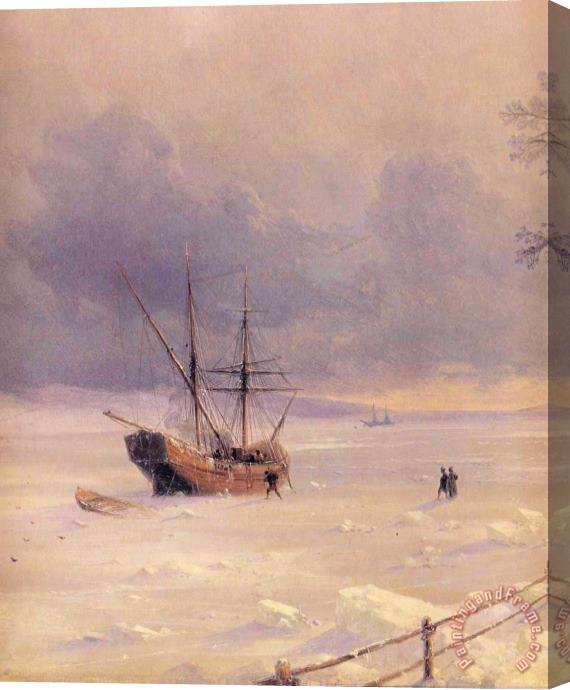 Ivan Constantinovich Aivazovsky Frozen Bosphorus Under Snow Detail Stretched Canvas Print / Canvas Art