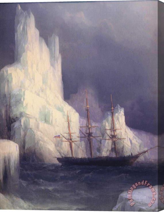 Ivan Constantinovich Aivazovsky Icebergs in The Atlantic Detail Stretched Canvas Print / Canvas Art