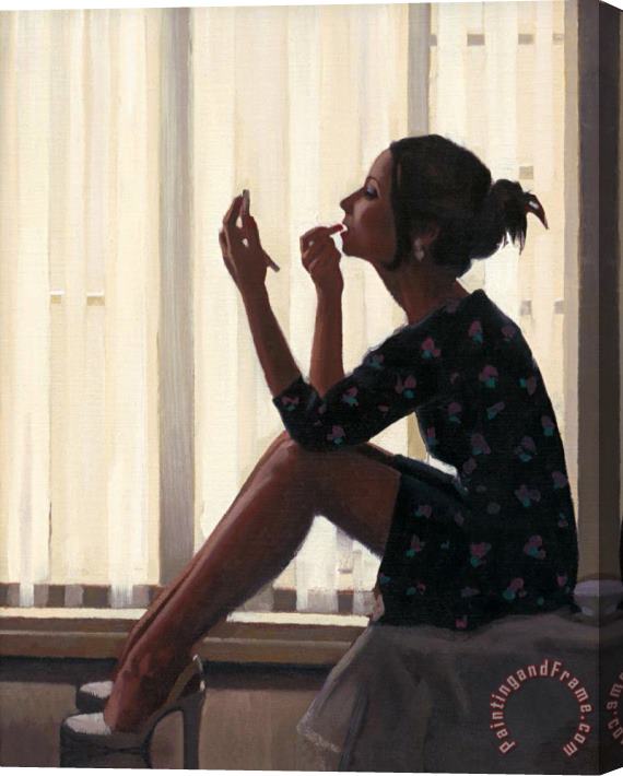 Jack Vettriano Only The Deepest Red Ii Stretched Canvas Painting / Canvas Art