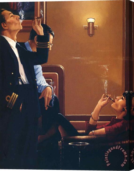 Jack Vettriano The Cigar Divan Stretched Canvas Print / Canvas Art