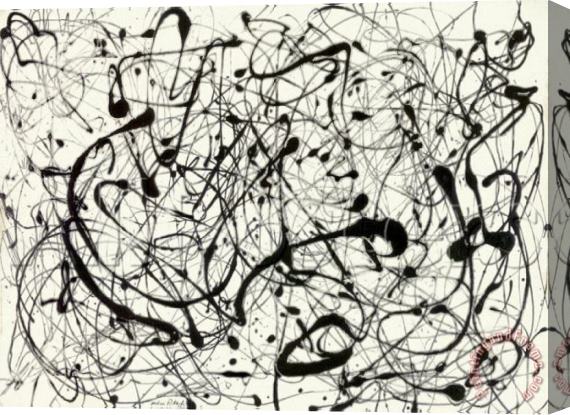 Jackson Pollock Number 14 Gray Stretched Canvas Painting / Canvas Art