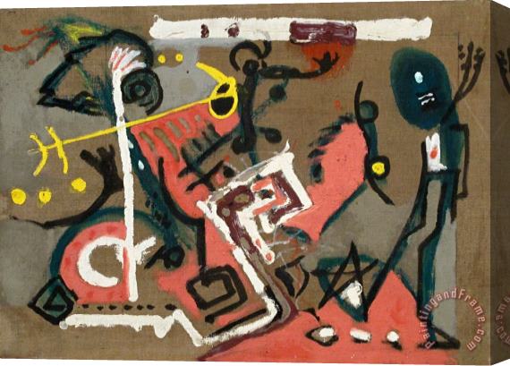 Jackson Pollock Untitled (composition on Brown), 1945 Stretched Canvas Print / Canvas Art