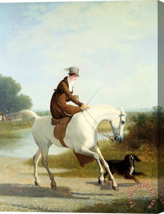 Jacques-Laurent Agasse Miss Cazenove on a Gray Hunter Stretched Canvas Painting / Canvas Art