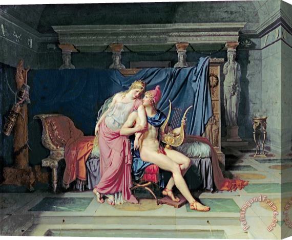 Jacques Louis David Paris and Helen Stretched Canvas Painting / Canvas Art