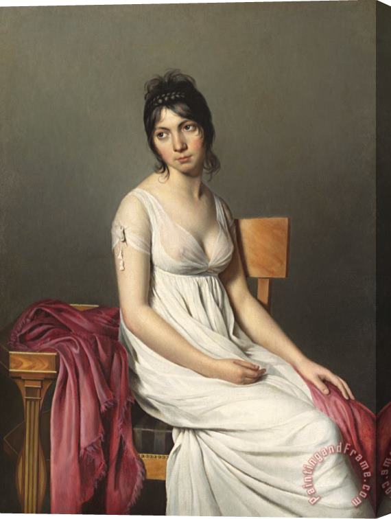 Jacques Louis David Portrait Of A Young Woman In White Stretched Canvas Print / Canvas Art