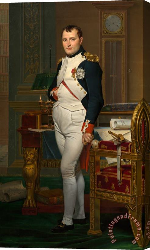 Jacques Louis David The Emperor Napoleon in His Study at The Tuileries Stretched Canvas Print / Canvas Art