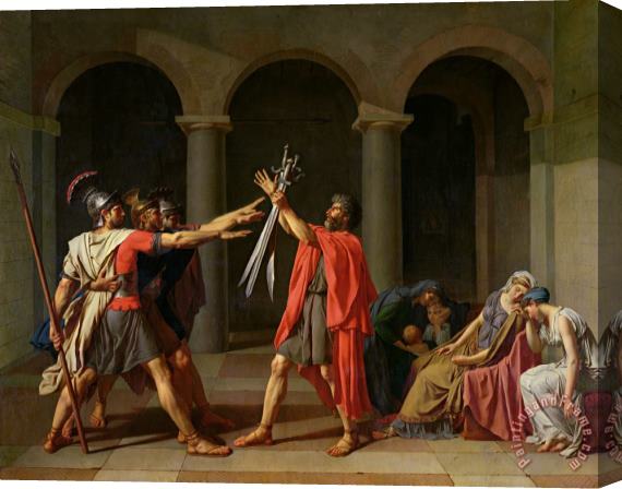 Jacques Louis David The Oath of Horatii Stretched Canvas Painting / Canvas Art
