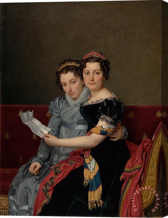 Jacques Louis David The Sisters Zenaide And Charlotte Bonaparte Stretched Canvas Print / Canvas Art
