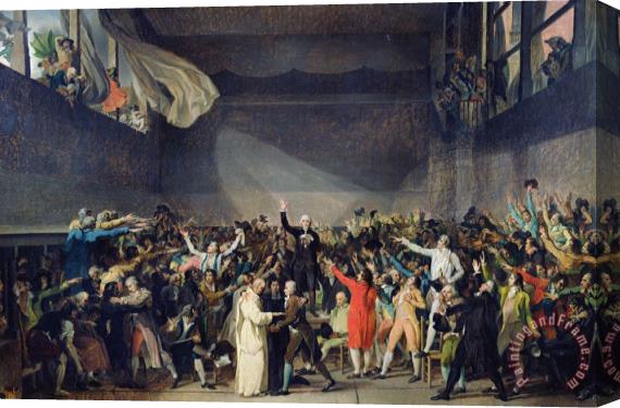 Jacques Louis David The Tennis Court Oath Stretched Canvas Painting / Canvas Art