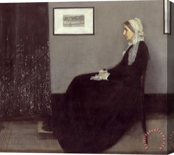 James Abbott McNeill Whistler Portrait of The Artist's Mother Stretched Canvas Painting / Canvas Art