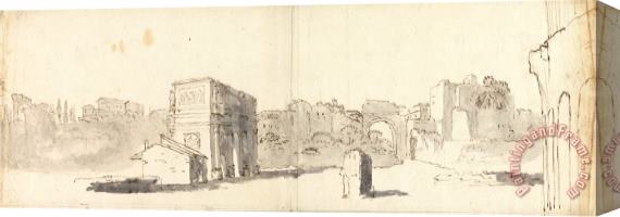 James Barry Rome, a View of The Arch of Constantine with Other Ruins Stretched Canvas Painting / Canvas Art