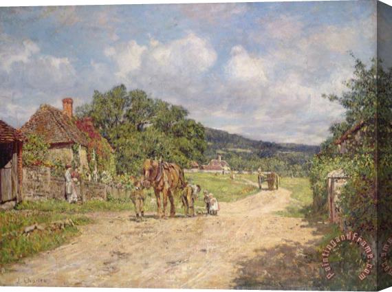 James Charles A Village Scene Stretched Canvas Print / Canvas Art