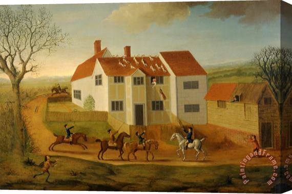 James Dunthorne John Sidey And His Hounds at a Farmhouse Near Hadleigh, Suffolk Stretched Canvas Print / Canvas Art