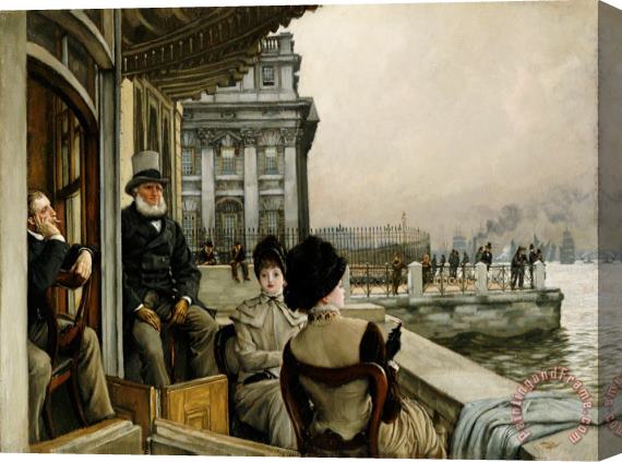 James Jacques Joseph Tissot The Terrace of the Trafalgar Tavern Greenwich Stretched Canvas Painting / Canvas Art