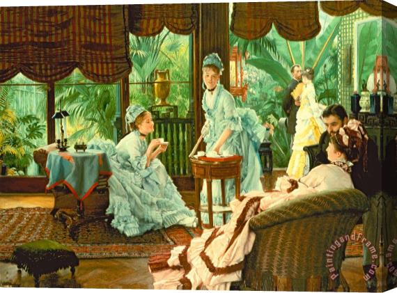 James Jacques Tissot In The Conservatory Stretched Canvas Painting / Canvas Art