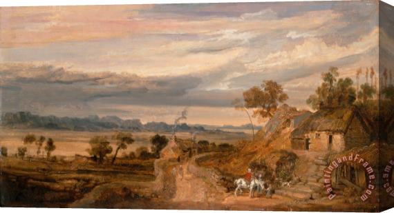 James Ward Landscape with Cottages Stretched Canvas Print / Canvas Art