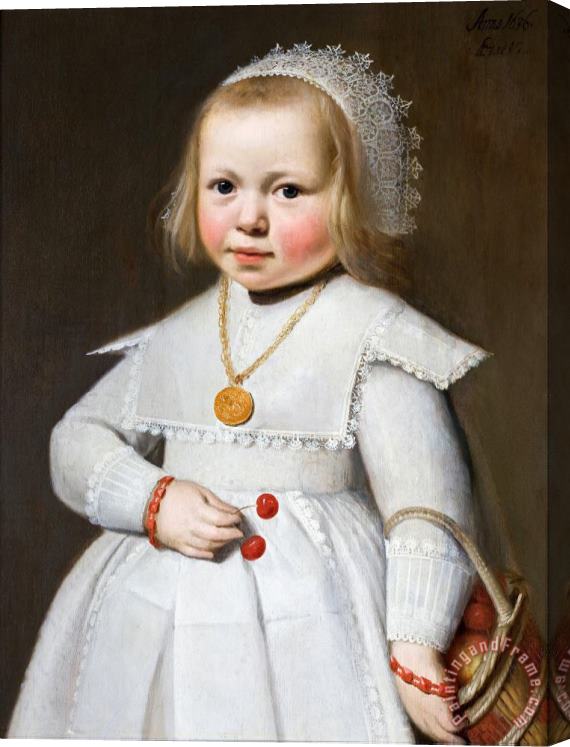 Jan Cornelisz van Loenen Portrait of a Two Year Old Girl Stretched Canvas Print / Canvas Art