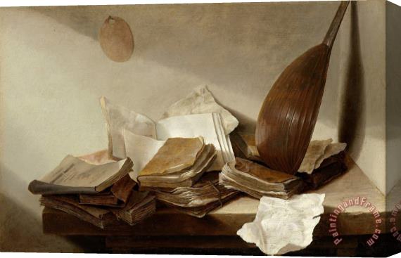 Jan Davidsz de Heem Still Life with Books Stretched Canvas Painting / Canvas Art