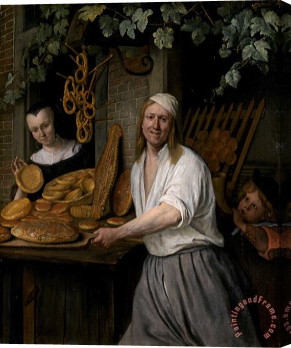 Jan Havicksz Steen The Baker Arent Oostwaard And His Wife, Catharina Keizerswaard Stretched Canvas Print / Canvas Art