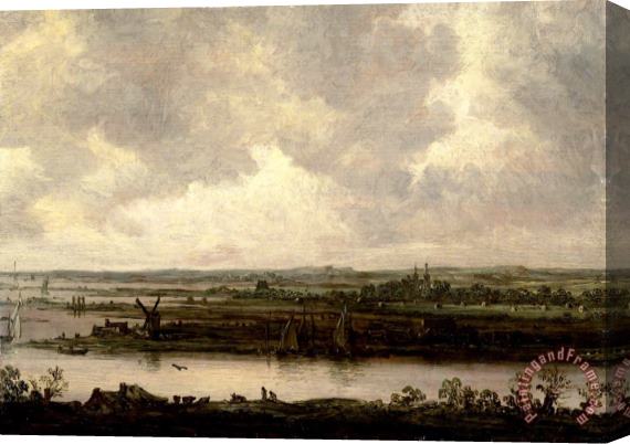 Jan Josefsz Van Goyen View of The Spaarne And of Haarlemmermeer (vista on a Wide River) Stretched Canvas Painting / Canvas Art