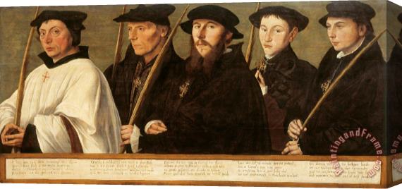 Jan Van Scorel Schoorl Five Members of The Utrecht Brotherhood of Jerusalem Pilgrims Stretched Canvas Painting / Canvas Art