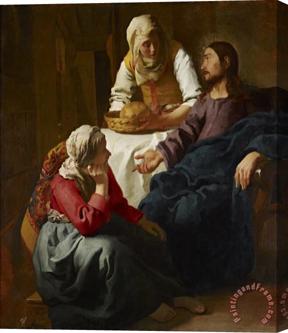 Jan Vermeer Christ in The House of Martha And Mary Stretched Canvas Painting / Canvas Art