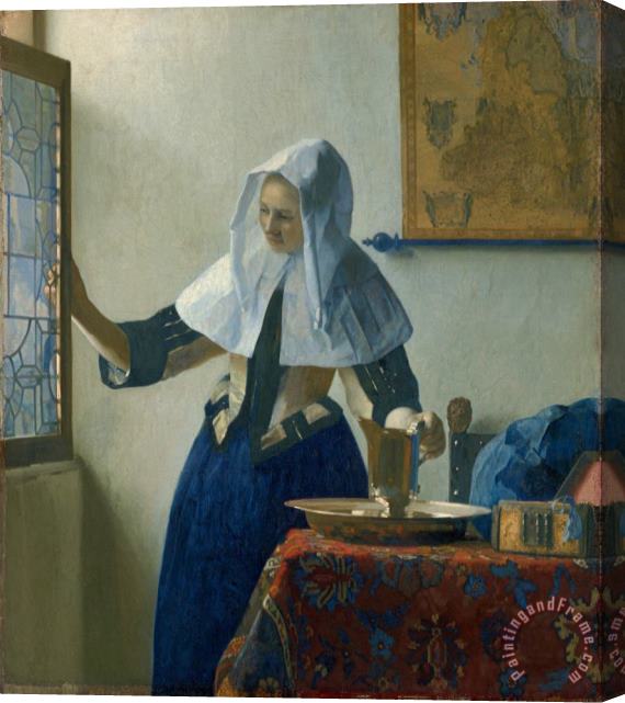 Jan Vermeer Young Woman with a Water Pitcher Stretched Canvas Painting / Canvas Art