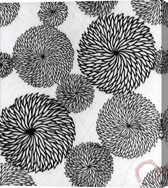 Japanese School Chrysanthemums Stretched Canvas Print / Canvas Art
