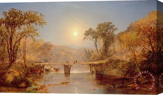 Jasper Francis Cropsey Indian Summer on the Delaware River Stretched Canvas Painting / Canvas Art