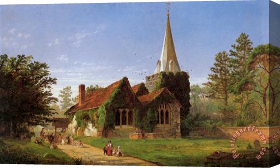 Jasper Francis Cropsey The Church at Stoke Poges Stretched Canvas Painting / Canvas Art