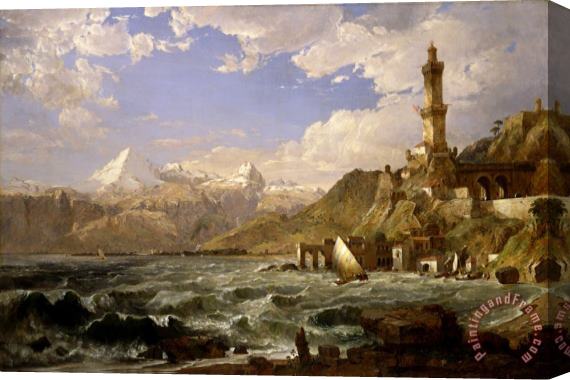 Jasper Francis Cropsey The Coast of Genoa Stretched Canvas Painting / Canvas Art